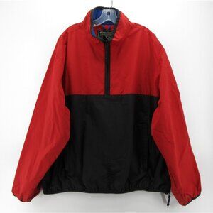 VINTAGE Eddie Bauer Jacket XL Red Anorak Windbreaker 1/4 Zip Nylon